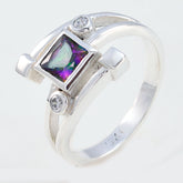 Lourdes Multicolor Halo Ring for Women Silver Gemstone